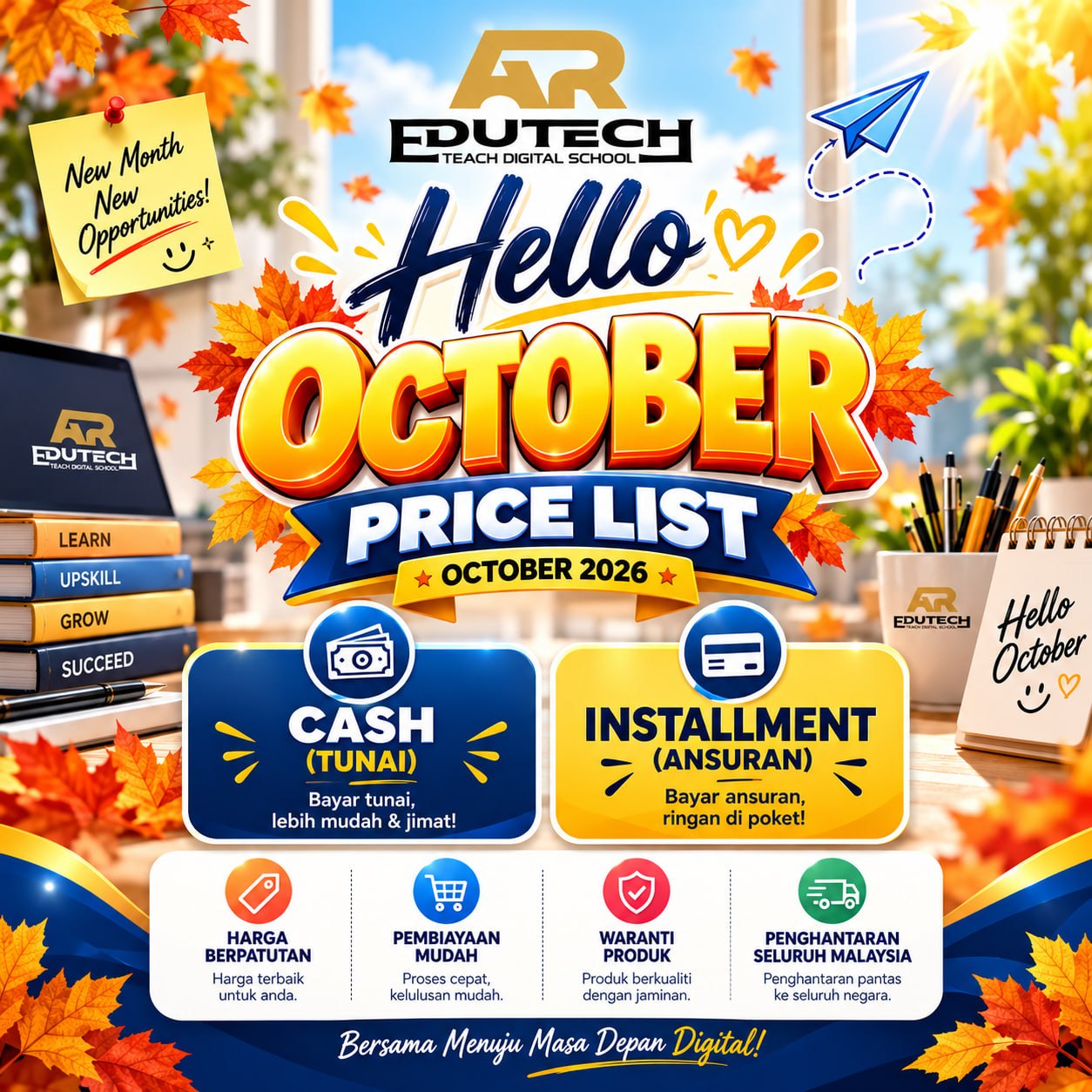 🍂 Hello October!

Price List Oktober 2026 dah ready ✅
