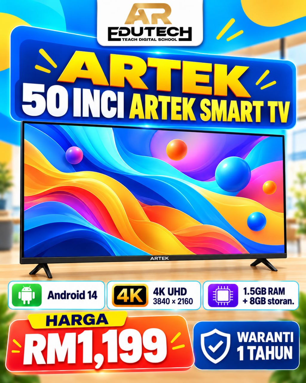 POSTER OCTOBER 2026 

ARTEK SMART TV 50"