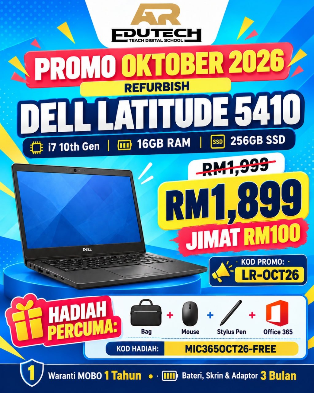 POSTER OCTOBER 2026 

DELL Latitude 5410 - i7-10thGen 16/256 - REFURBISH