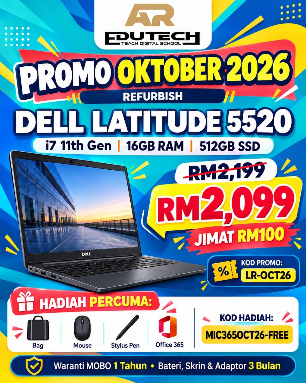 POSTER OCTOBER 2026 

DELL Latitude 5520 - i7-11thGen 16/512 - REFURBISH