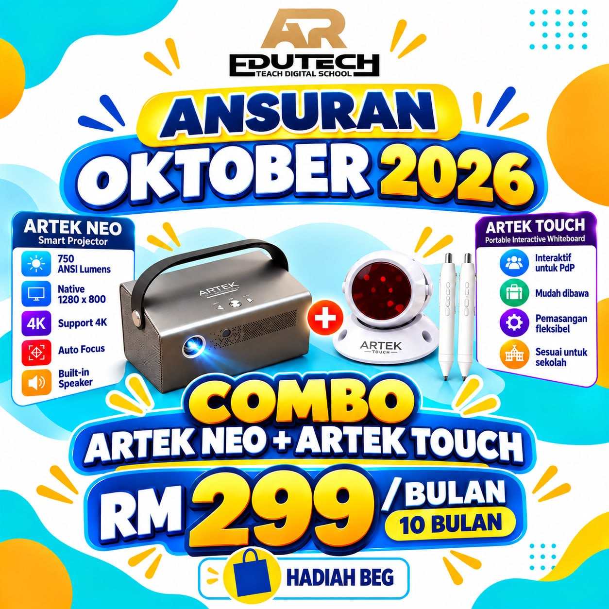 POSTER OCTOBER 2026 

ANSURAN 10 BULAN 
COMBO ARTEK NEO + ARTEK TOUCH