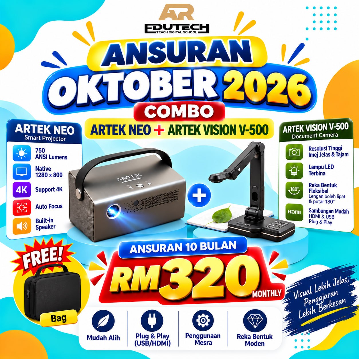 POSTER OCTOBER 2026 

ANSURAN 10 BULAN 
COMBO ARTEK NEO + ARTEK VISION V-500