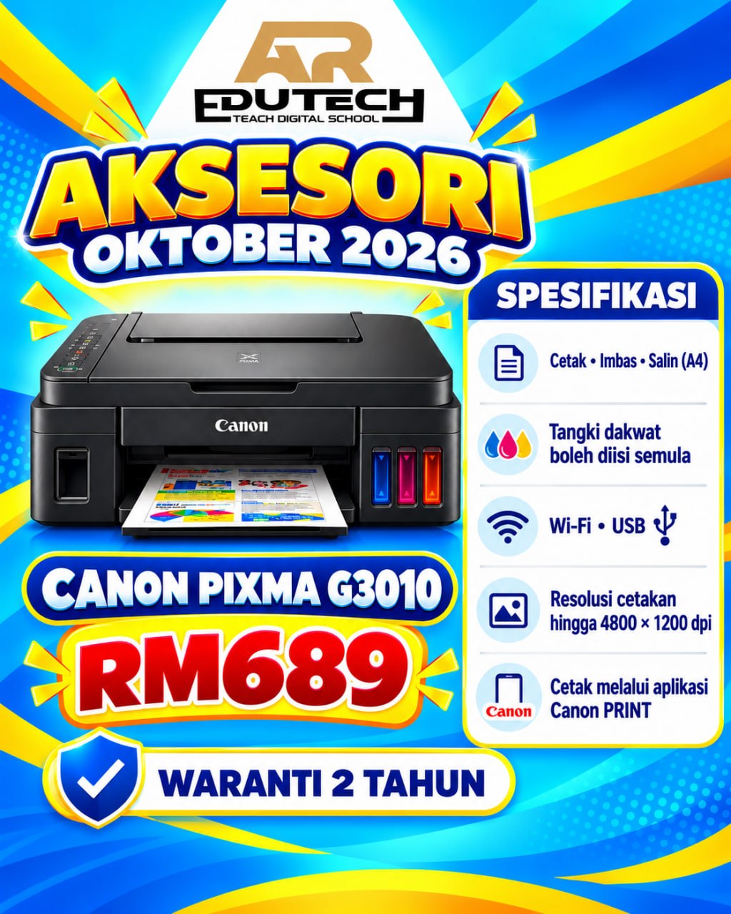 POSTER PROMO OCTOBER 2026 

PRINTER CANON G3010