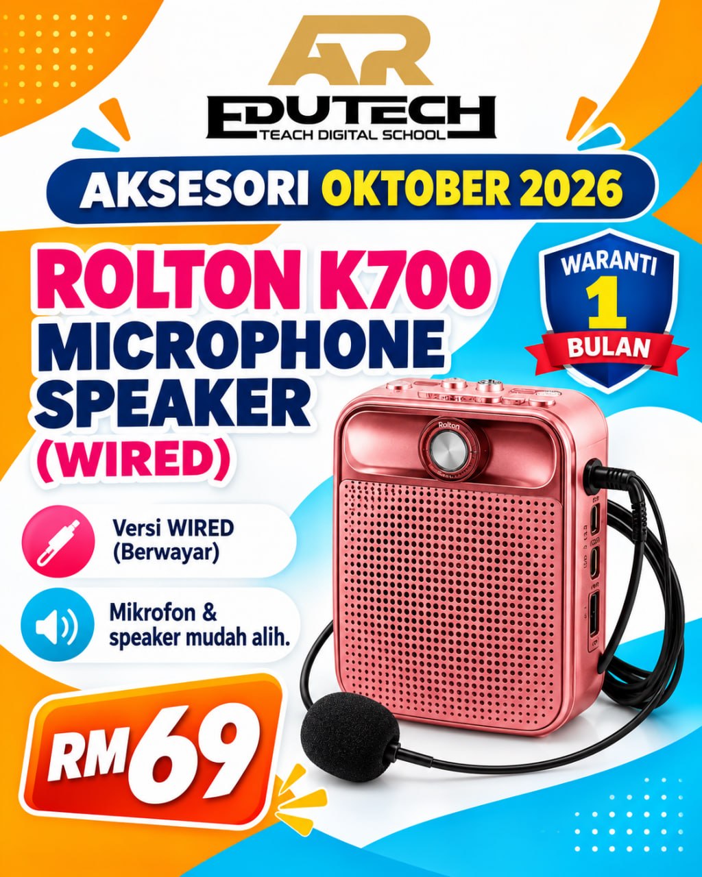 POSTER PROMO OCTOBER 2026 

ROLTON K700 MICROPHONE SPEAKER (WIRED)
