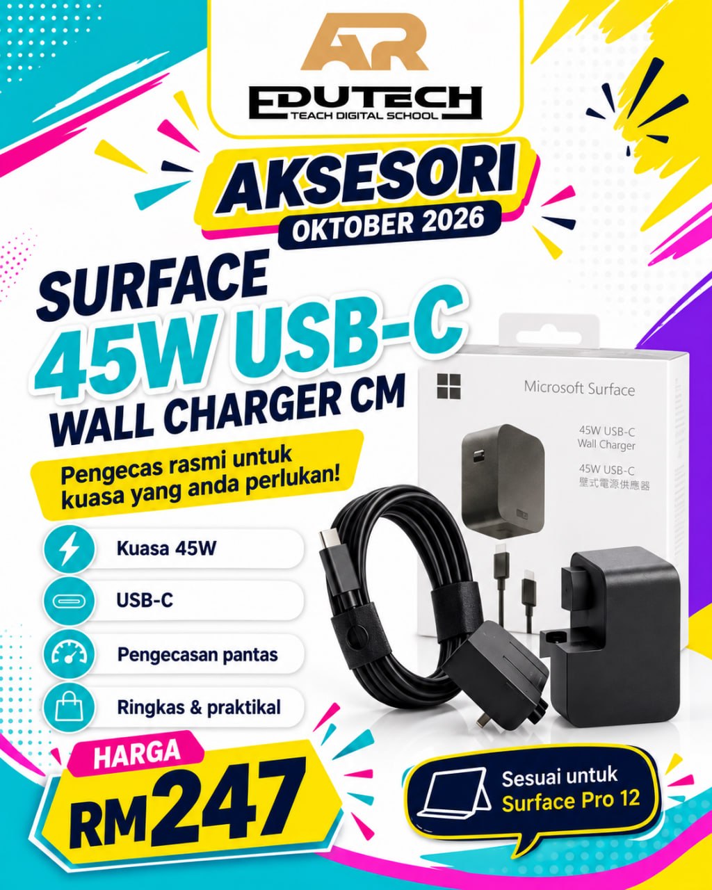 POSTER PROMO OCTOBER 2026 

Surface 45W USB-C Wall Charger CM